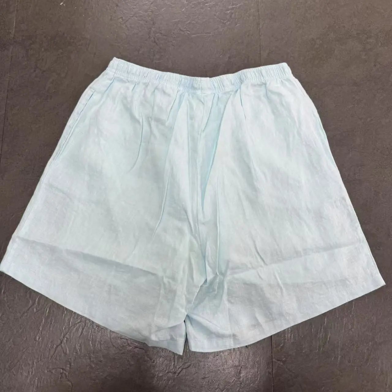 Design Linen Drawstring Waist Pants White - 19