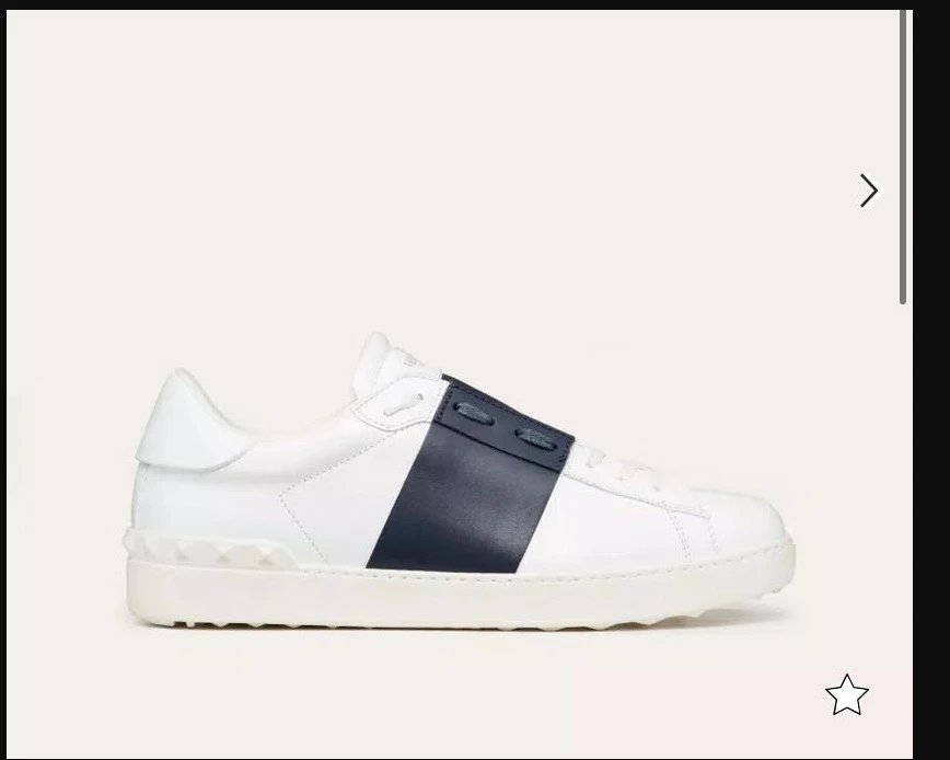 Valentino Rockstud Spike Strap Leather Sneakers White - 19