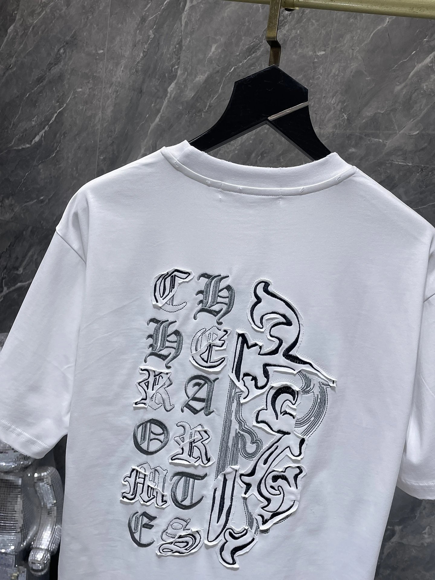 Chrome Hearts Circle Cross Embroidered White T-Shirt - 14