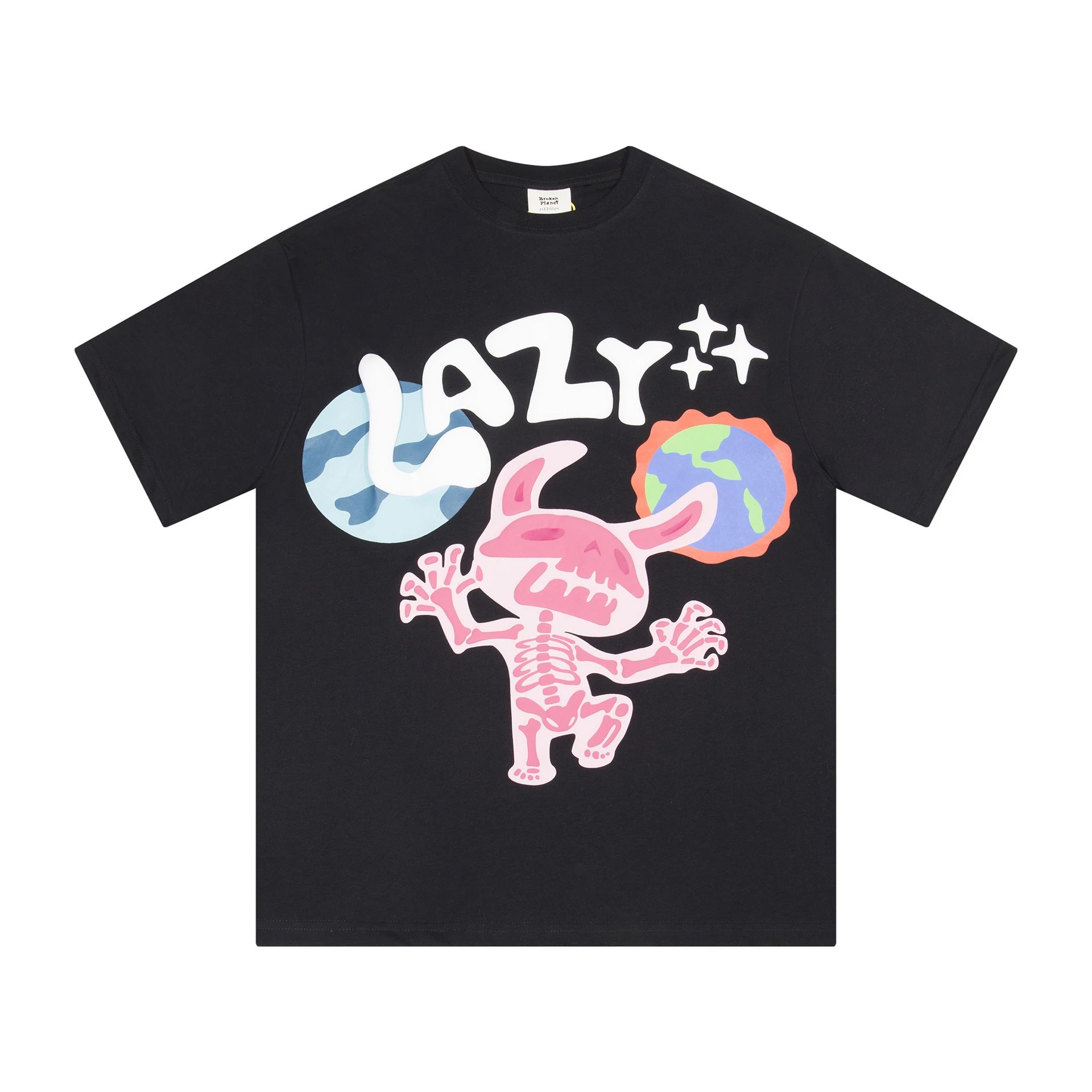 Broken Planet Skull Crossbones Graphic T-Shirt Black - 30