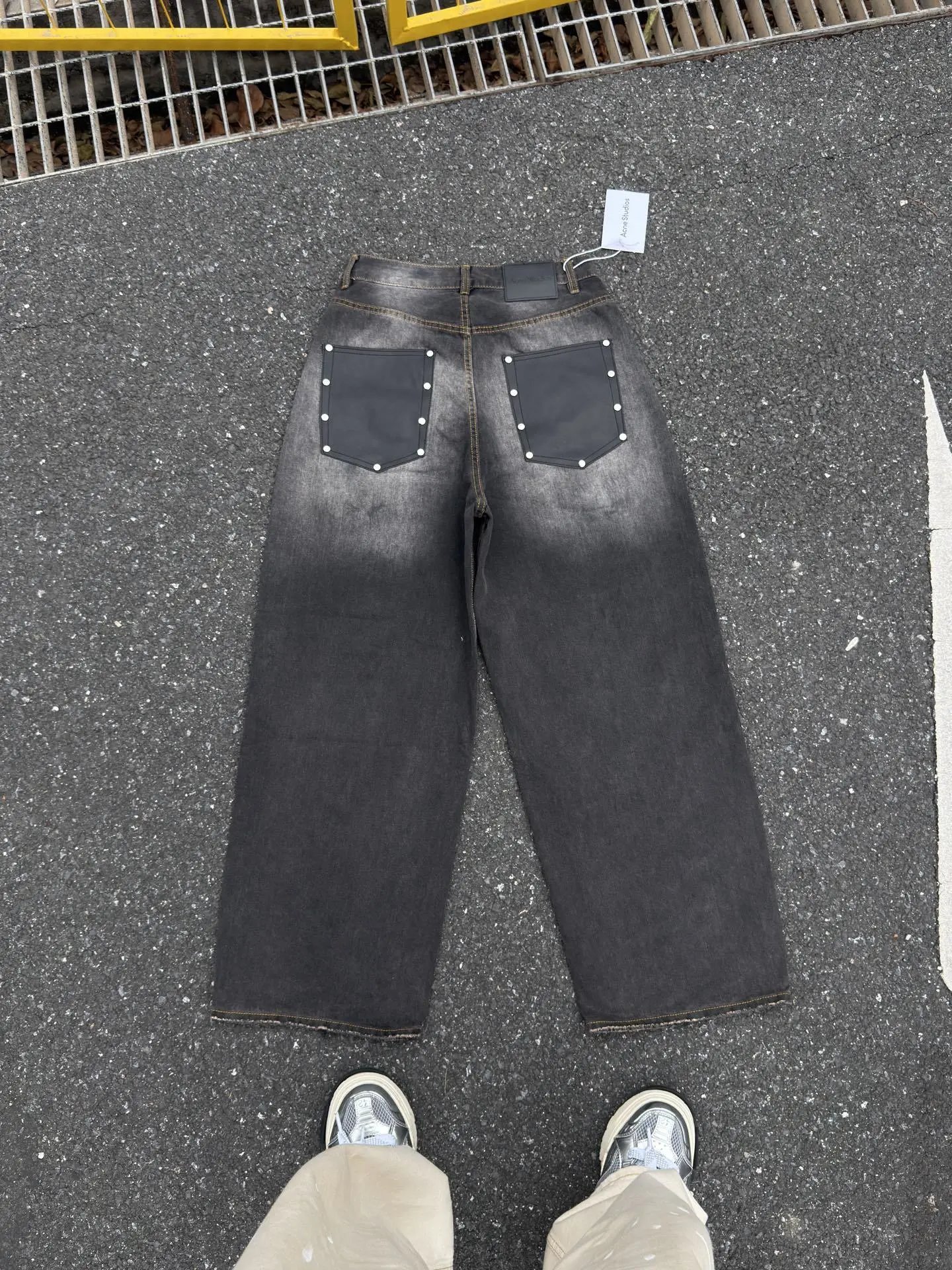 Acne Studios Wide-Leg Distressed Denim Jeans Blue - 21