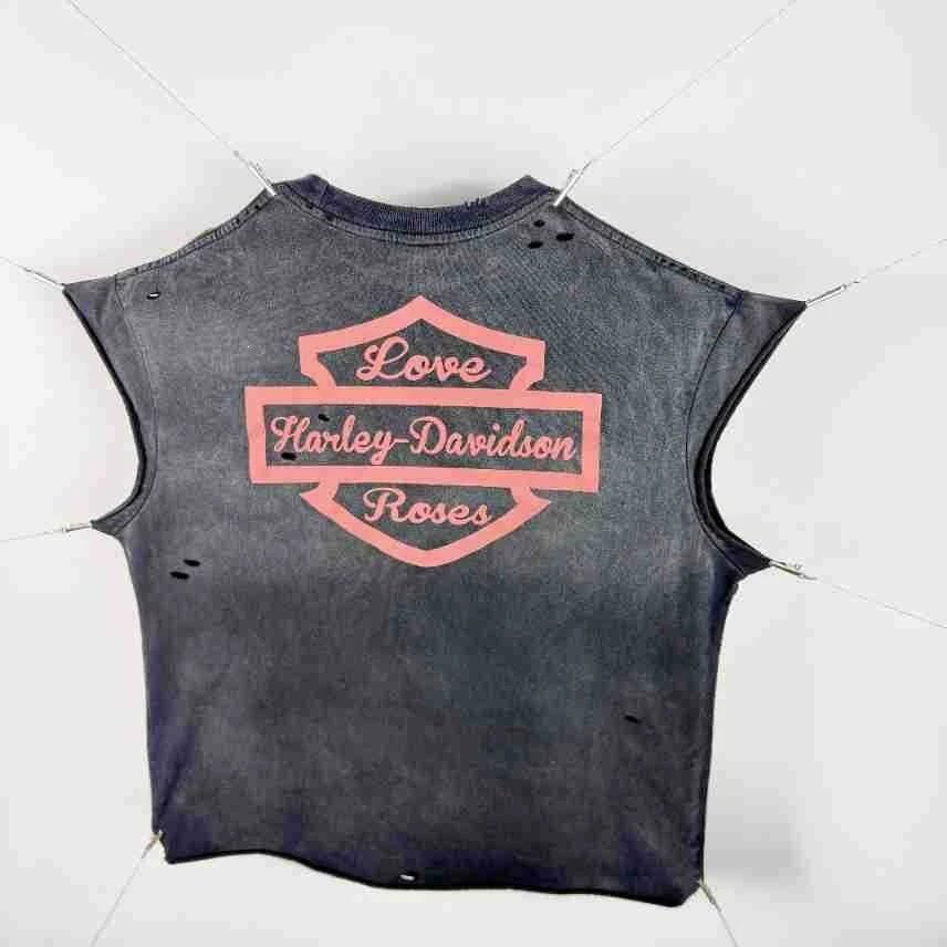 Design Sleeveless Graphic Tee Dark Gray T-Shirt - 16