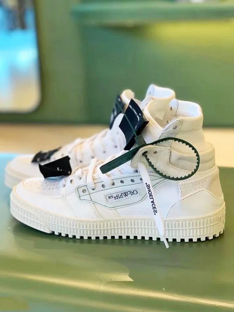 Off-White Diagonal Arrow High-Top Sneakers White - 9