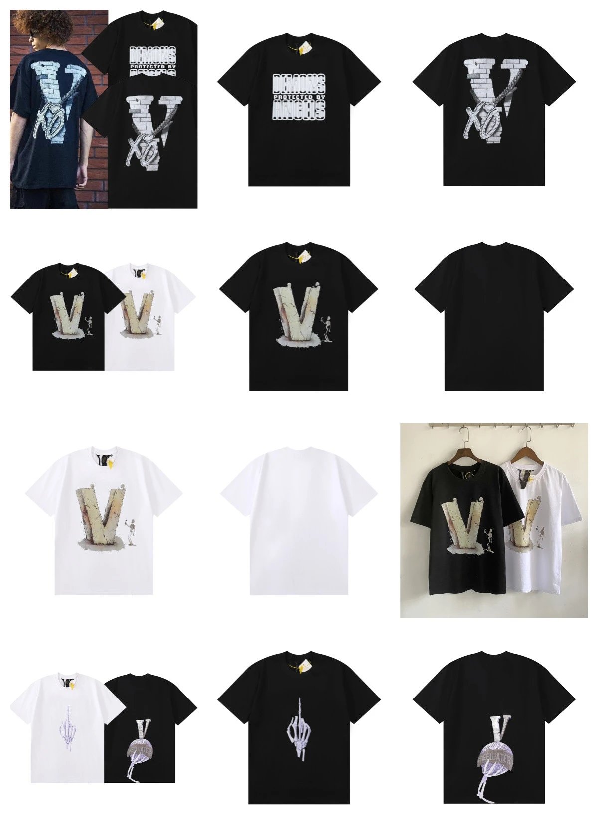 Vlone Friends Floral Print Gray T-Shirt - 5