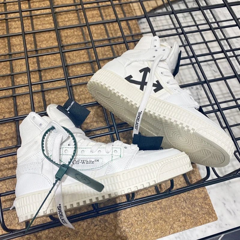Off-White Diagonal Arrow High-Top Sneakers White - 4
