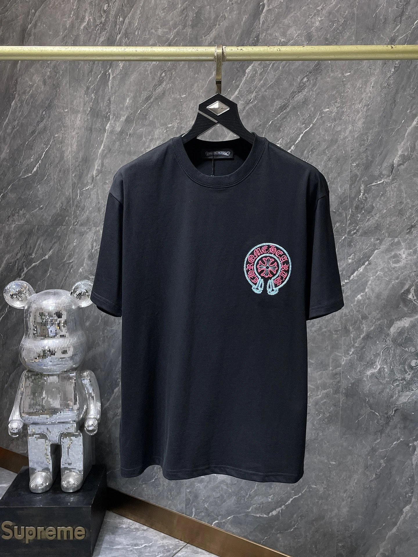 Chrome Hearts Circle Cross Embroidered White T-Shirt - 27