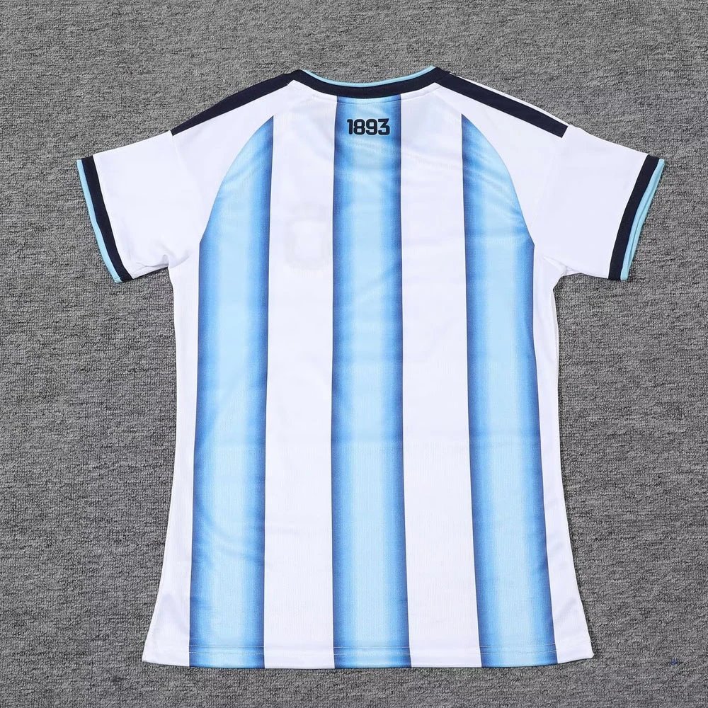 Design Argentina National Team 2022 World Cup Champion Home Jersey Blue and White Striped Jersey - 9
