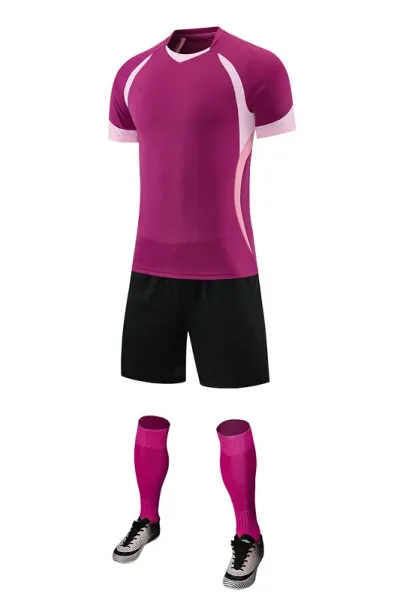 Design Red Performance Soccer Kit with Pink Accents Jersey, Shorts, Socks and Cleats Activewear - 14