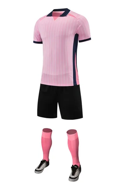 Design Red Performance Soccer Kit with Pink Accents Jersey, Shorts, Socks and Cleats Activewear - 20