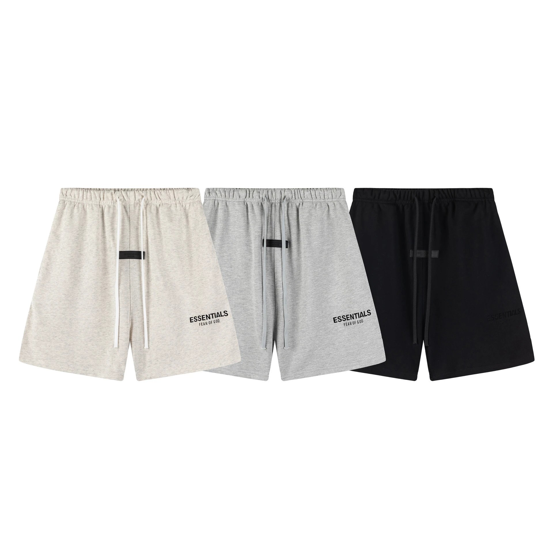 Fear of God Essentials Logo-Print Drawstring Shorts Black - 24