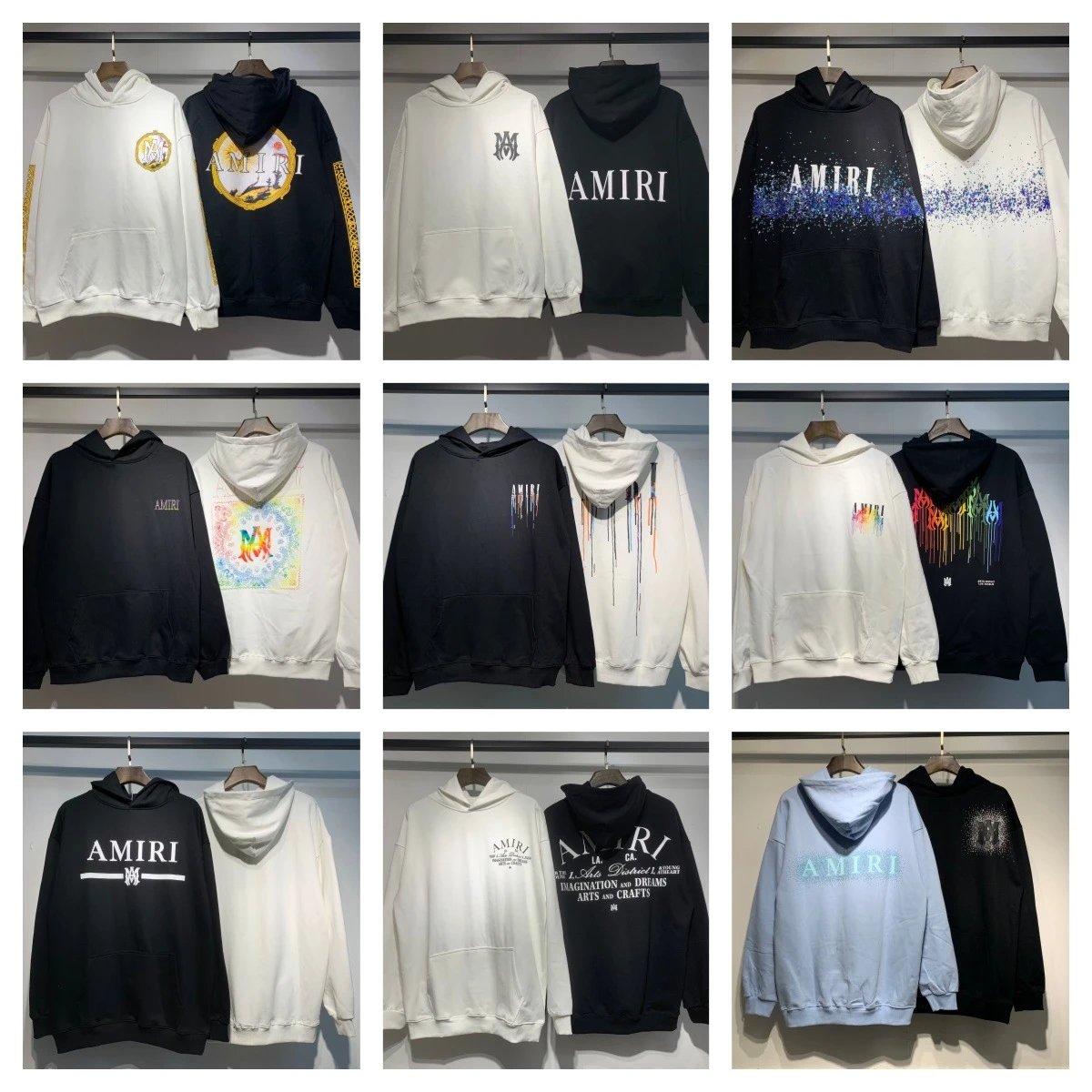AMIRI Floral Letter Print Hoodie Autumn Winter