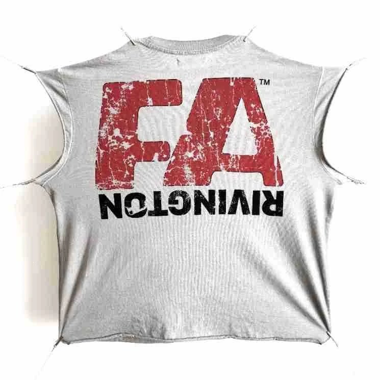 Design Sleeveless Graphic Tee Dark Gray T-Shirt - 34