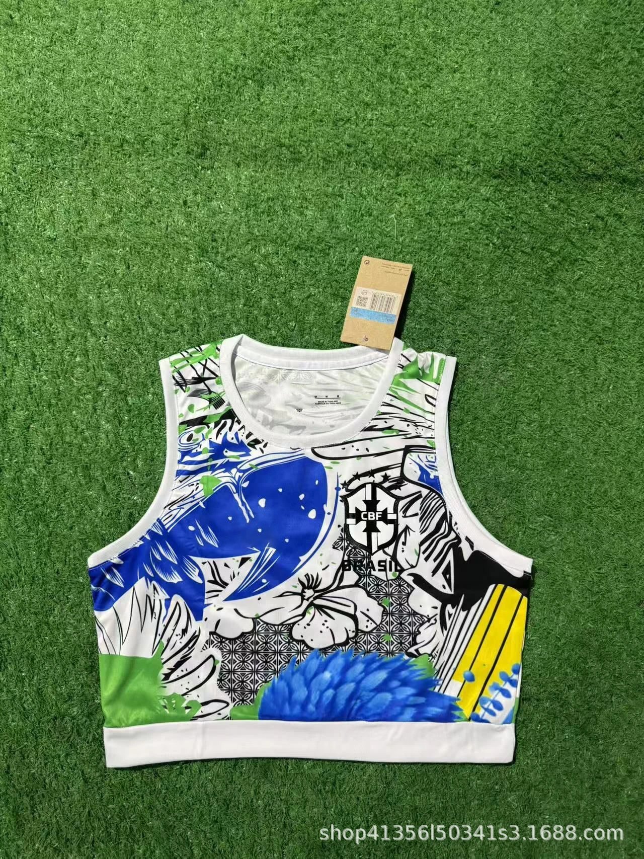 CBF Brazil Graphic Print Crop Vest Top - 10