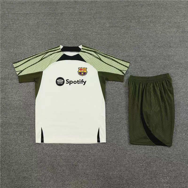 Paris Saint-Germain Football Jerseys Short-Sleeve Training Shirt and Shorts Set — 2324 Bar Sami White