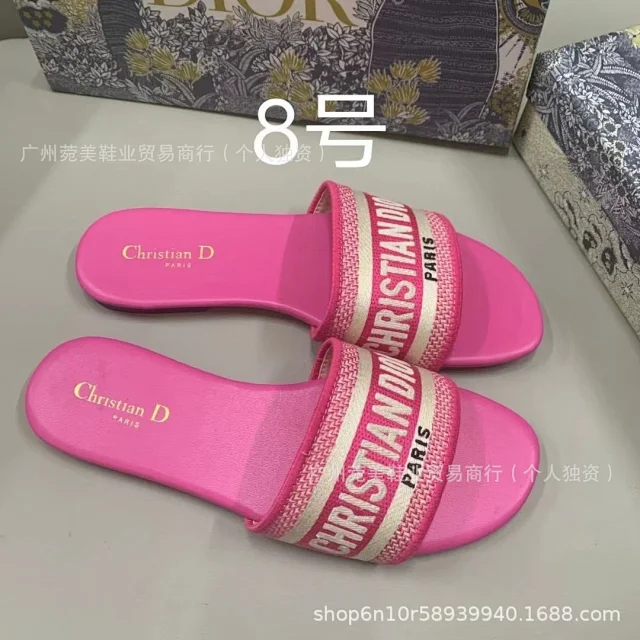 Christian Dior Slippers Dway logo-embroidered slide product detail image 11