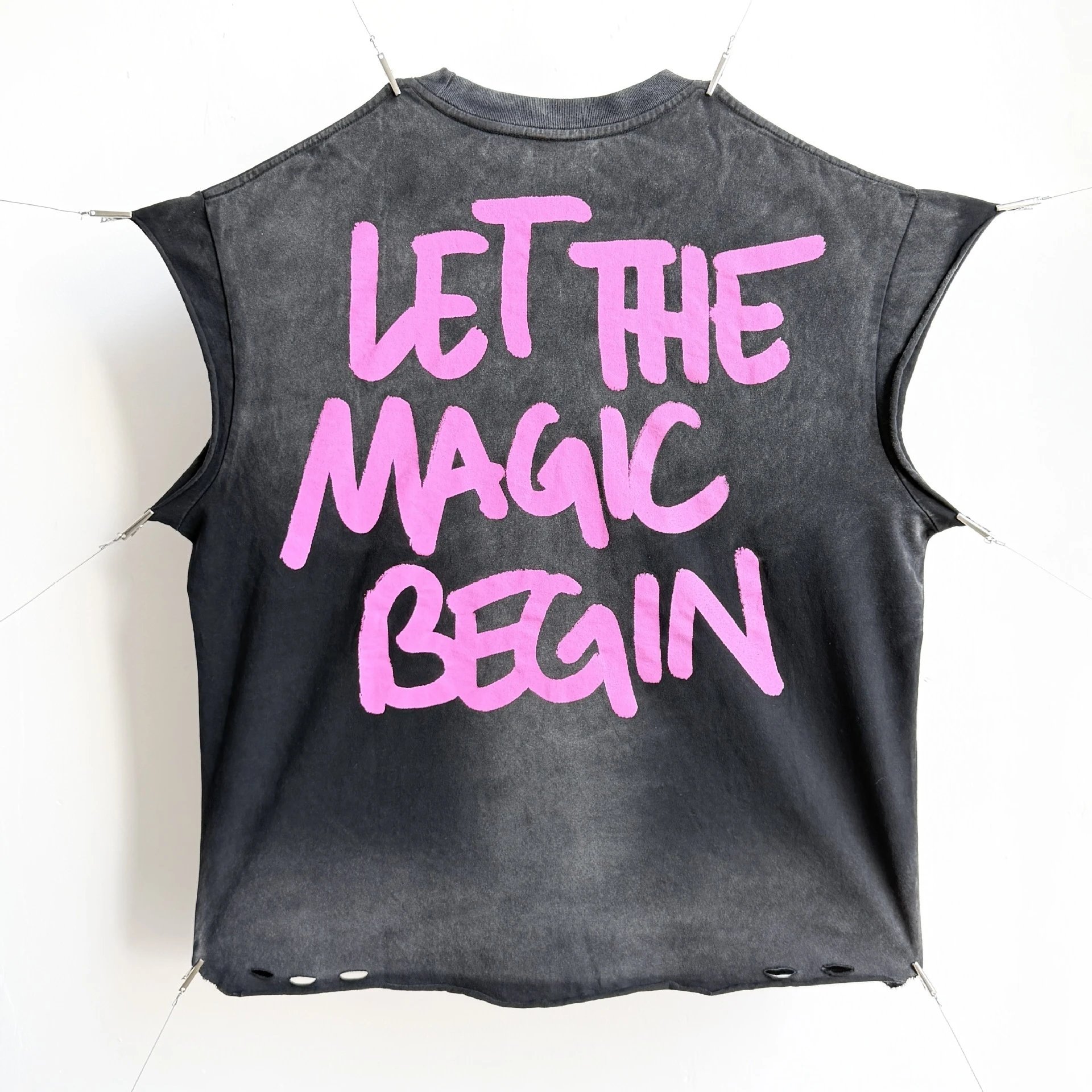 Design Sleeveless Graphic Tee Dark Gray T-Shirt - 46