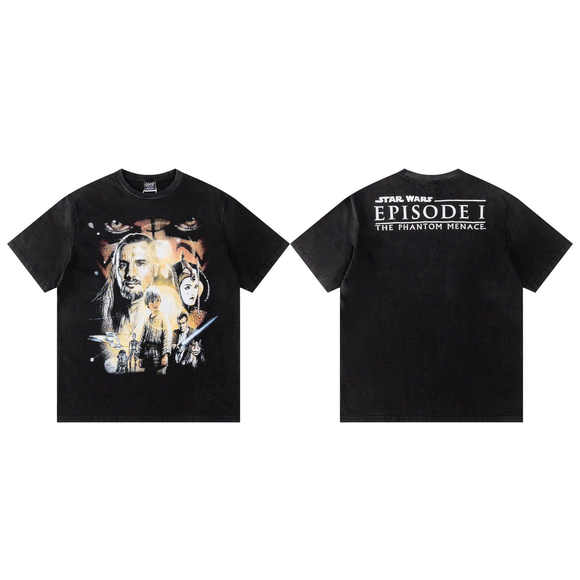 Design Star Wars Episode I The Phantom Menace Graphic T-Shirt Black T-Shirts - 9