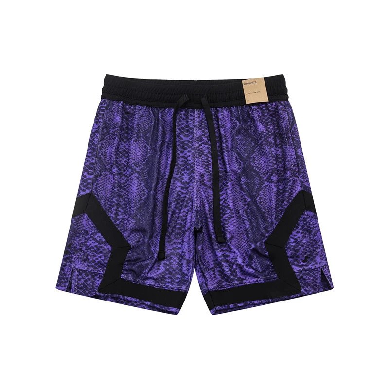 Design Sporty Mesh Shorts Navy with Red Geometric Panels - 14