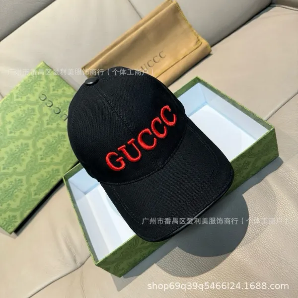 Gucci Logo Embroidered Black Baseball Cap - 7