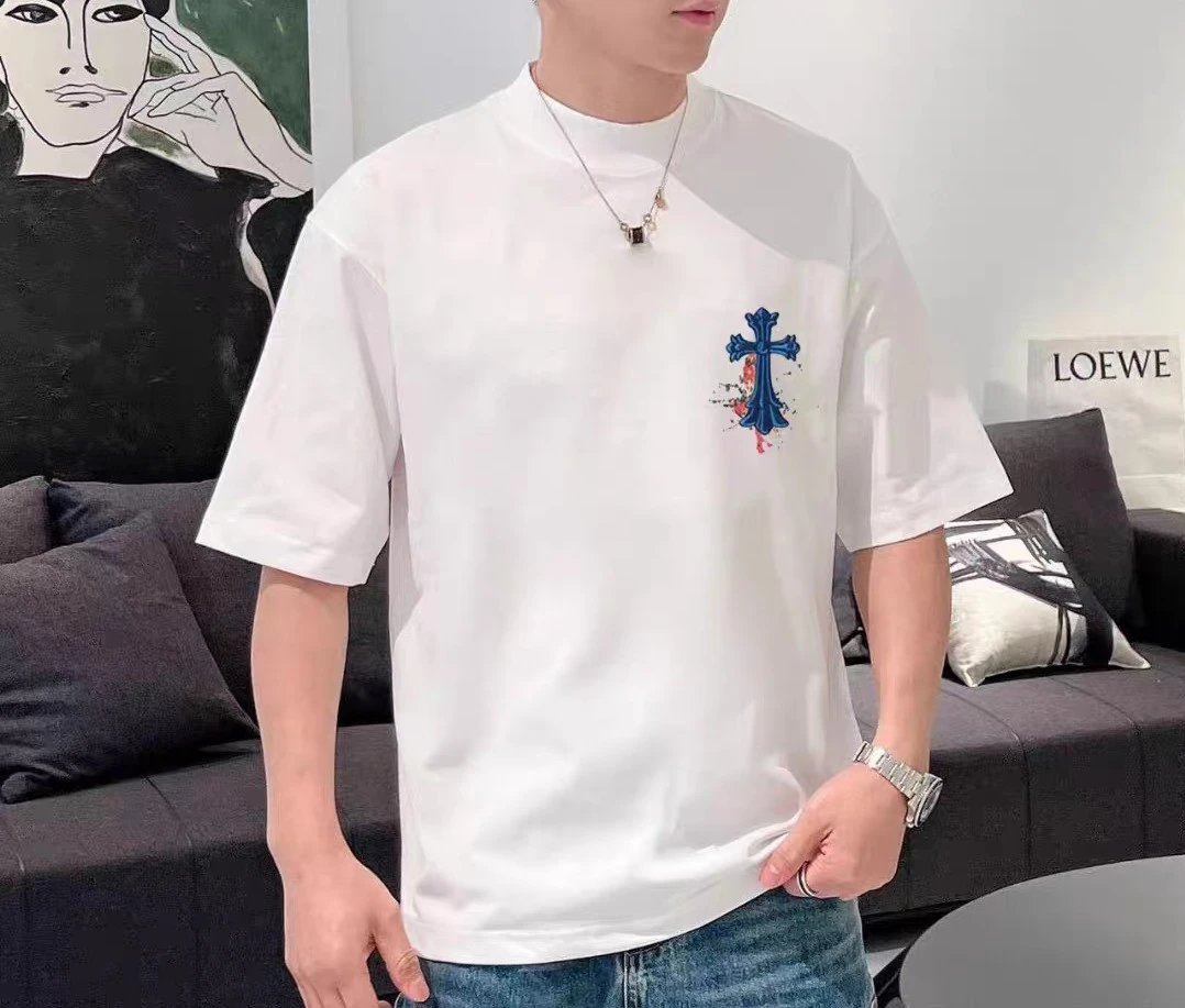 Chrome Hearts Circle Cross Embroidered White T-Shirt - 46