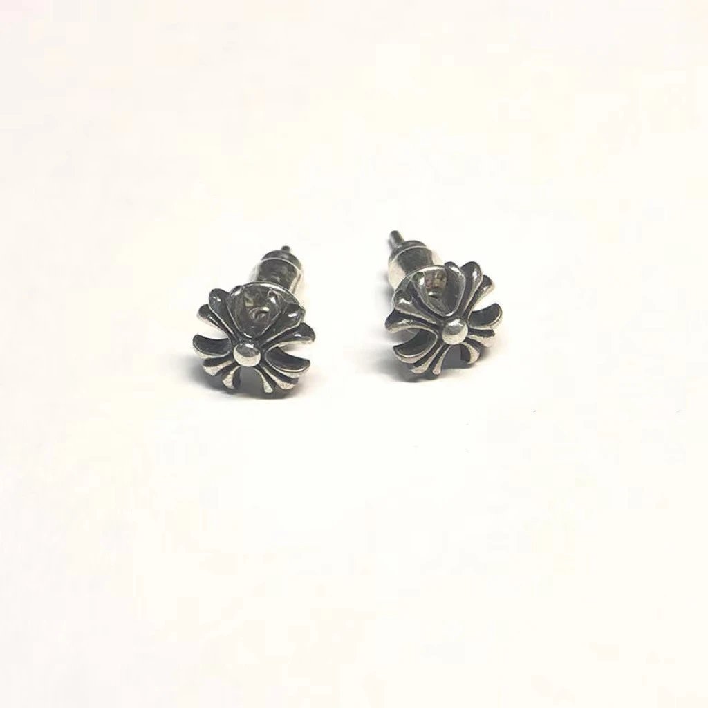 Chrome Hearts Stacked Coin Stud Earrings Silver Jewelry - 4