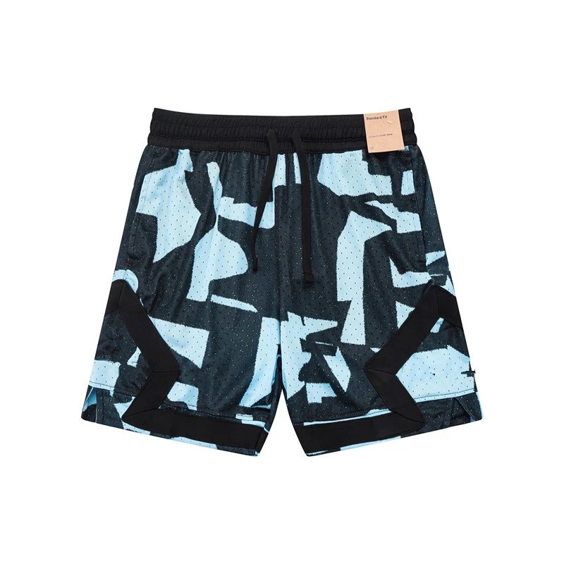 Design Sporty Mesh Shorts Navy with Red Geometric Panels - 20