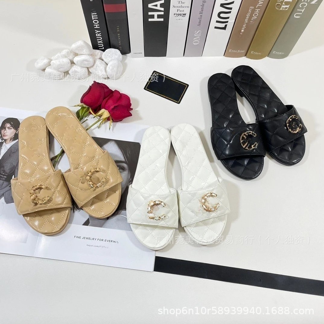 Chanel Quilted Slide Sandals Black Slippers - 4
