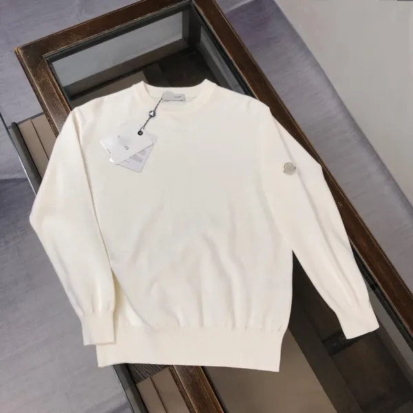 Moncler Logo Patch Crewneck Sweater Off-White - 1
