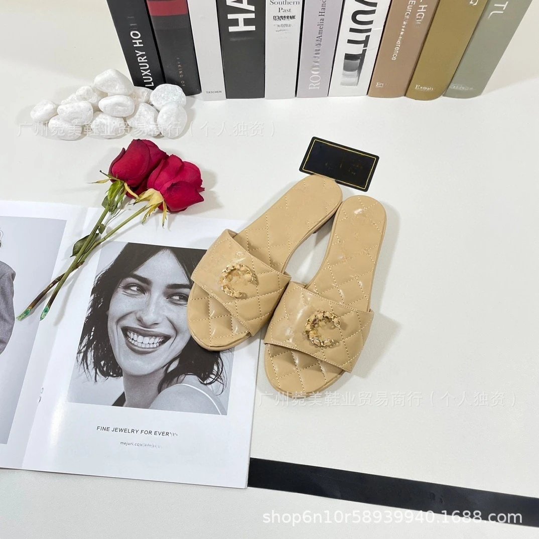 Chanel Quilted Slide Sandals Black Slippers - 6