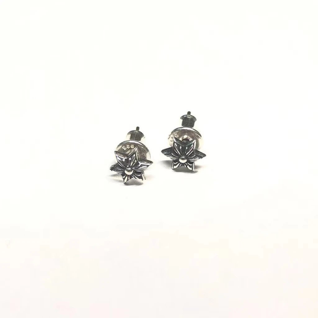 Chrome Hearts Stacked Coin Stud Earrings Silver Jewelry - 15