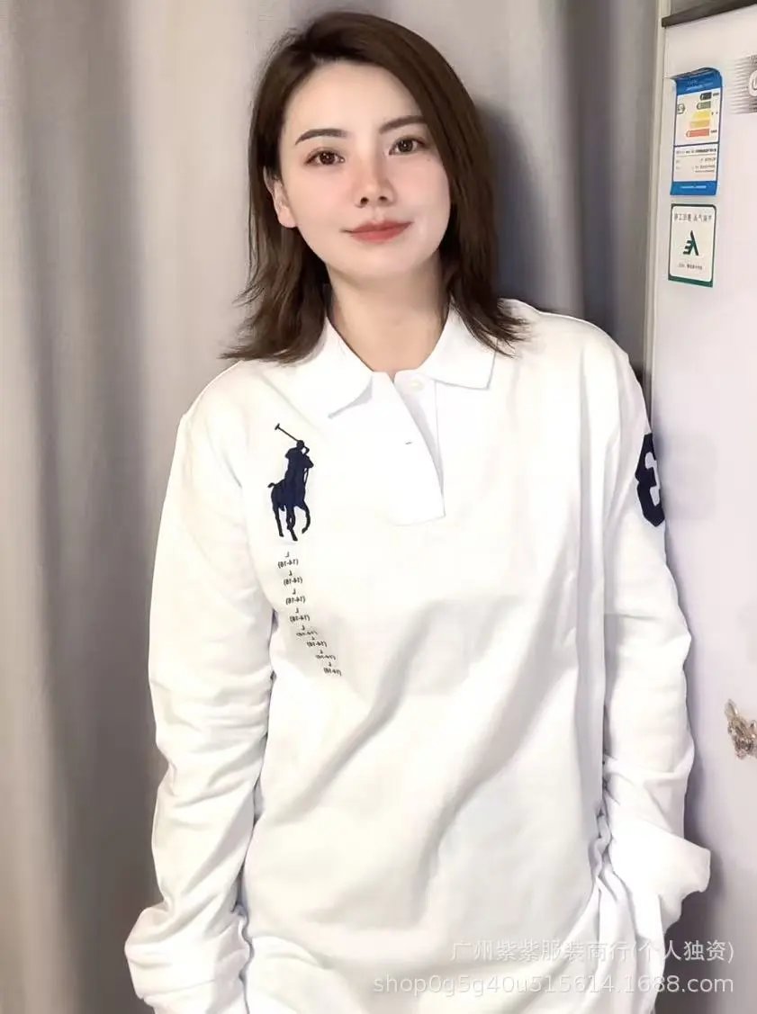 Polo Ralph Lauren Big Pony Long Sleeve Polo White Tops Polo - 25