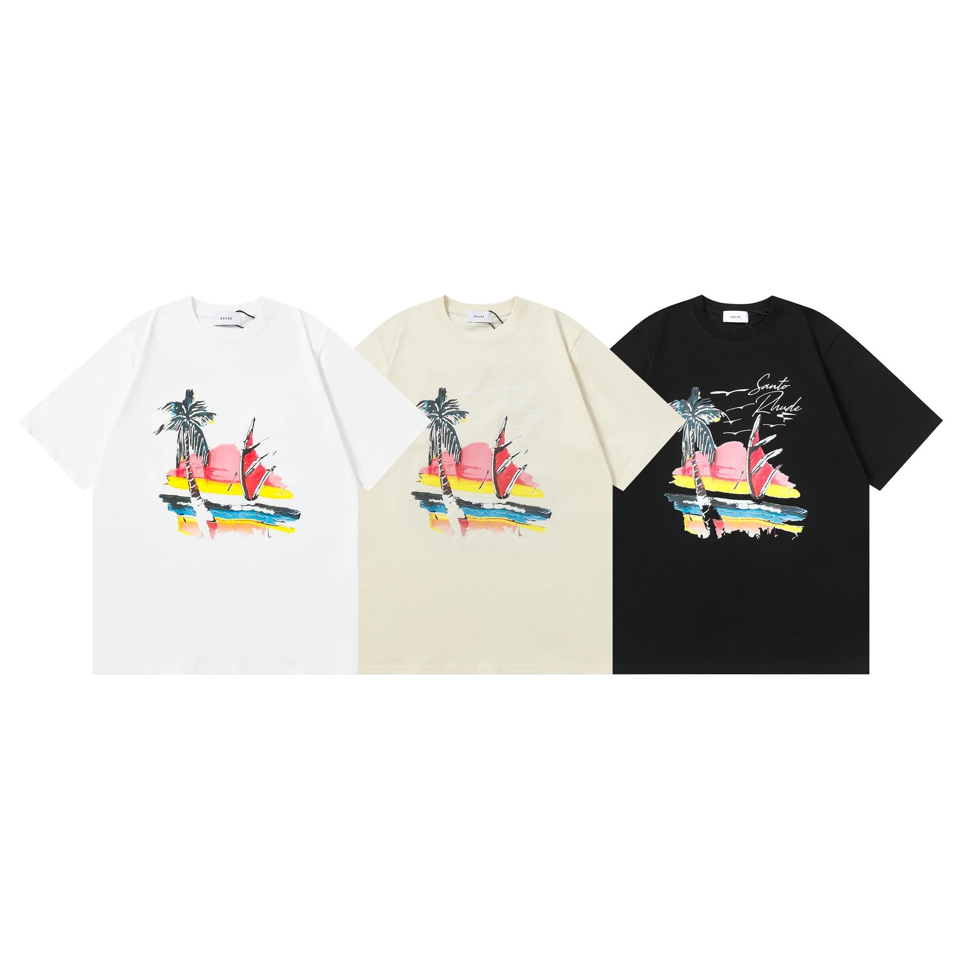 Rhude Graphic Print Cream T-Shirt - 5