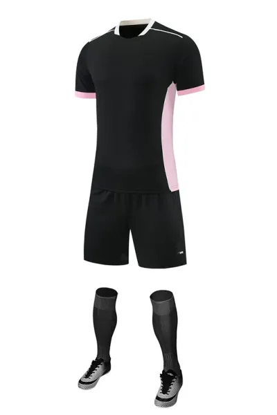 Design Red Performance Soccer Kit with Pink Accents Jersey, Shorts, Socks and Cleats Activewear - 11