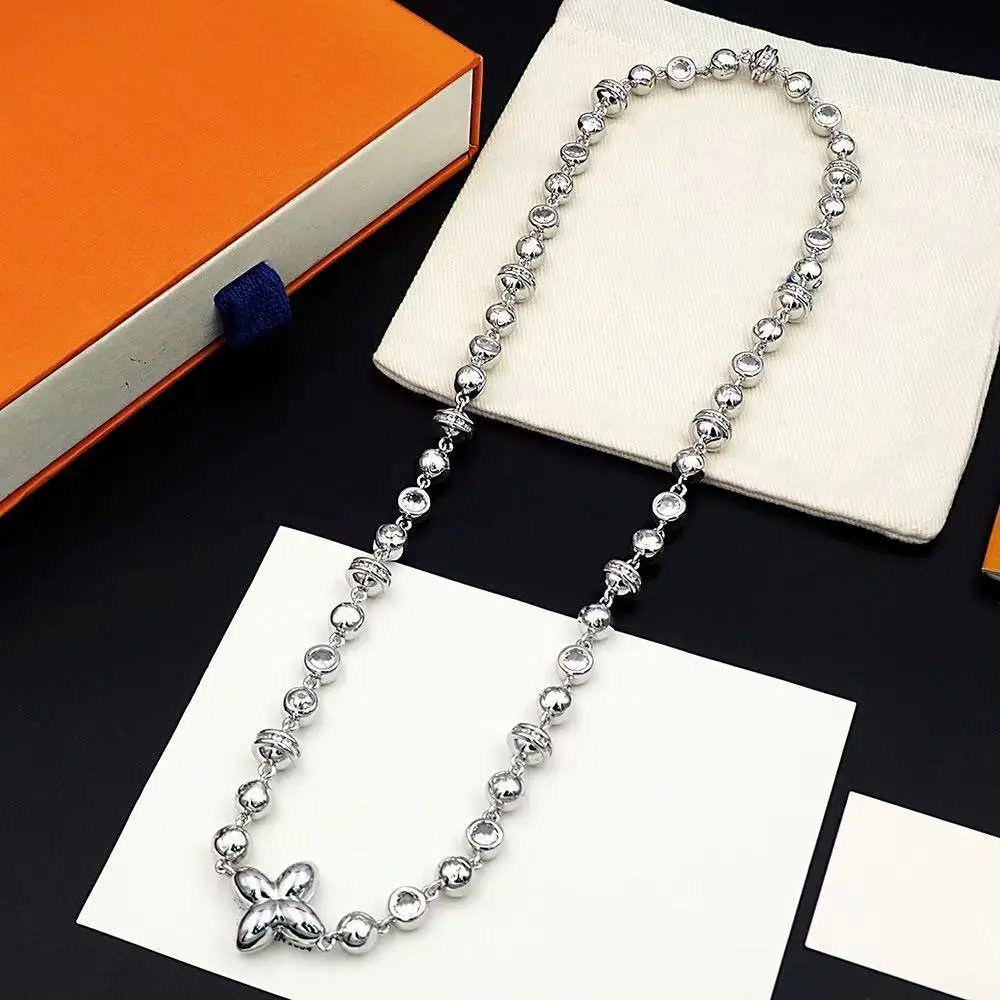Design Four-Leaf Clover Charm Bracelet Silver Tone with Crystal Beads Men's Accessory Jewelry - 5