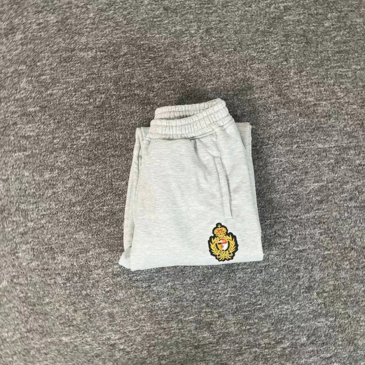 Burberry Logo-Embroidered Heather Gray Sweatpants - 22