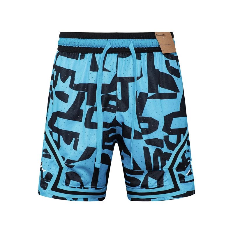 Design Sporty Mesh Shorts Navy with Red Geometric Panels - 6