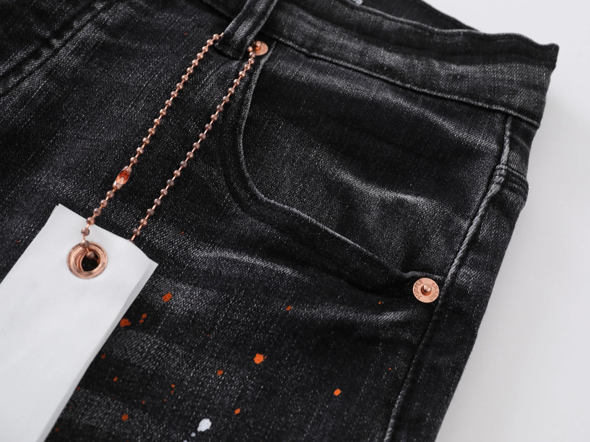 Purple Brand Paint Splatter Distressed Jeans Black - 3