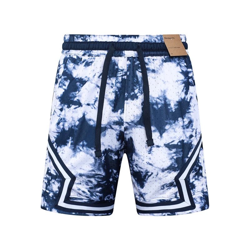Design Sporty Mesh Shorts Navy with Red Geometric Panels - 13