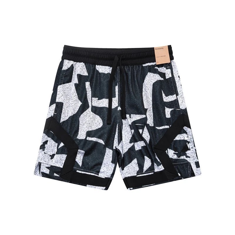 Design Sporty Mesh Shorts Navy with Red Geometric Panels - 19