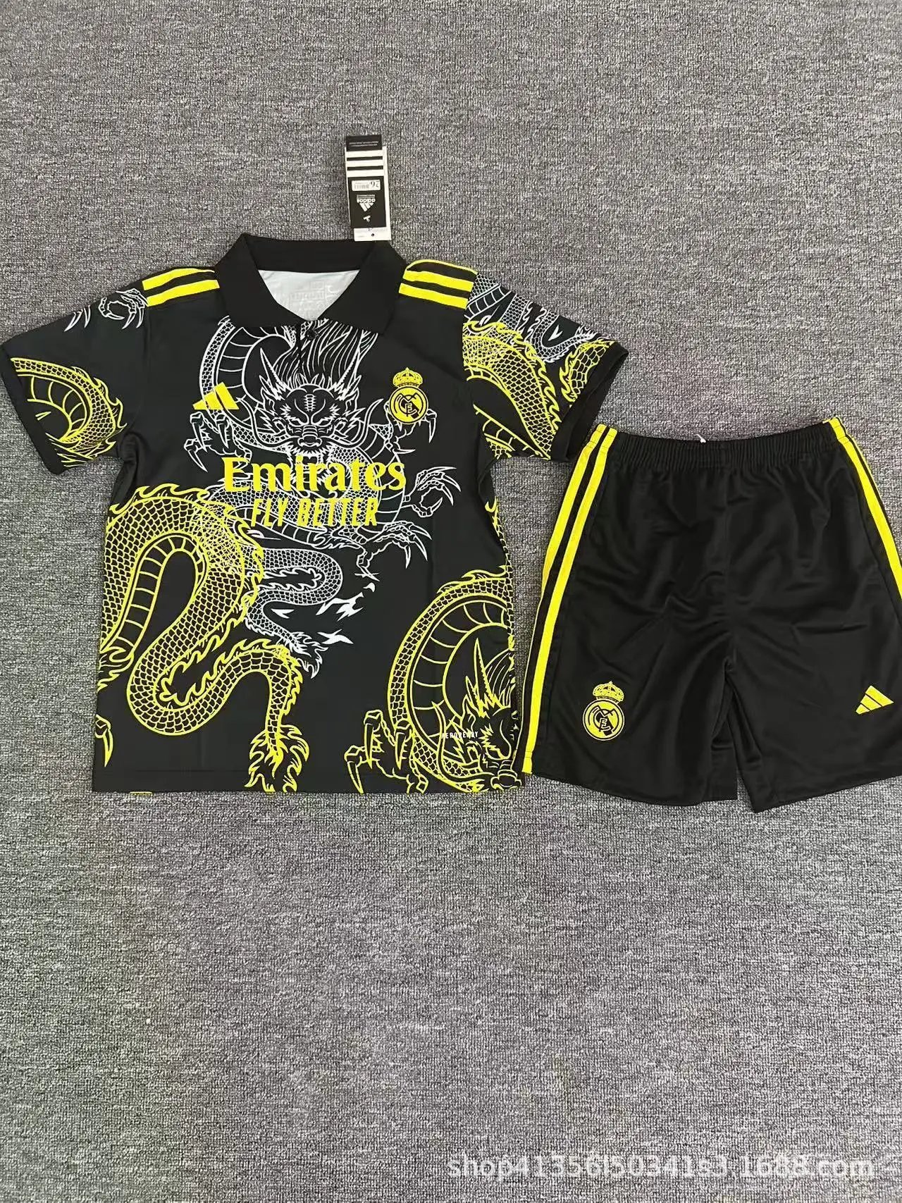 Real Madrid Dragon Graphic Jersey Set Purple / Black - 11