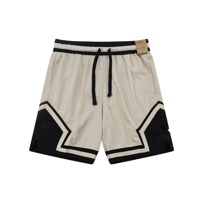 Design Sporty Mesh Shorts Navy with Red Geometric Panels - 35