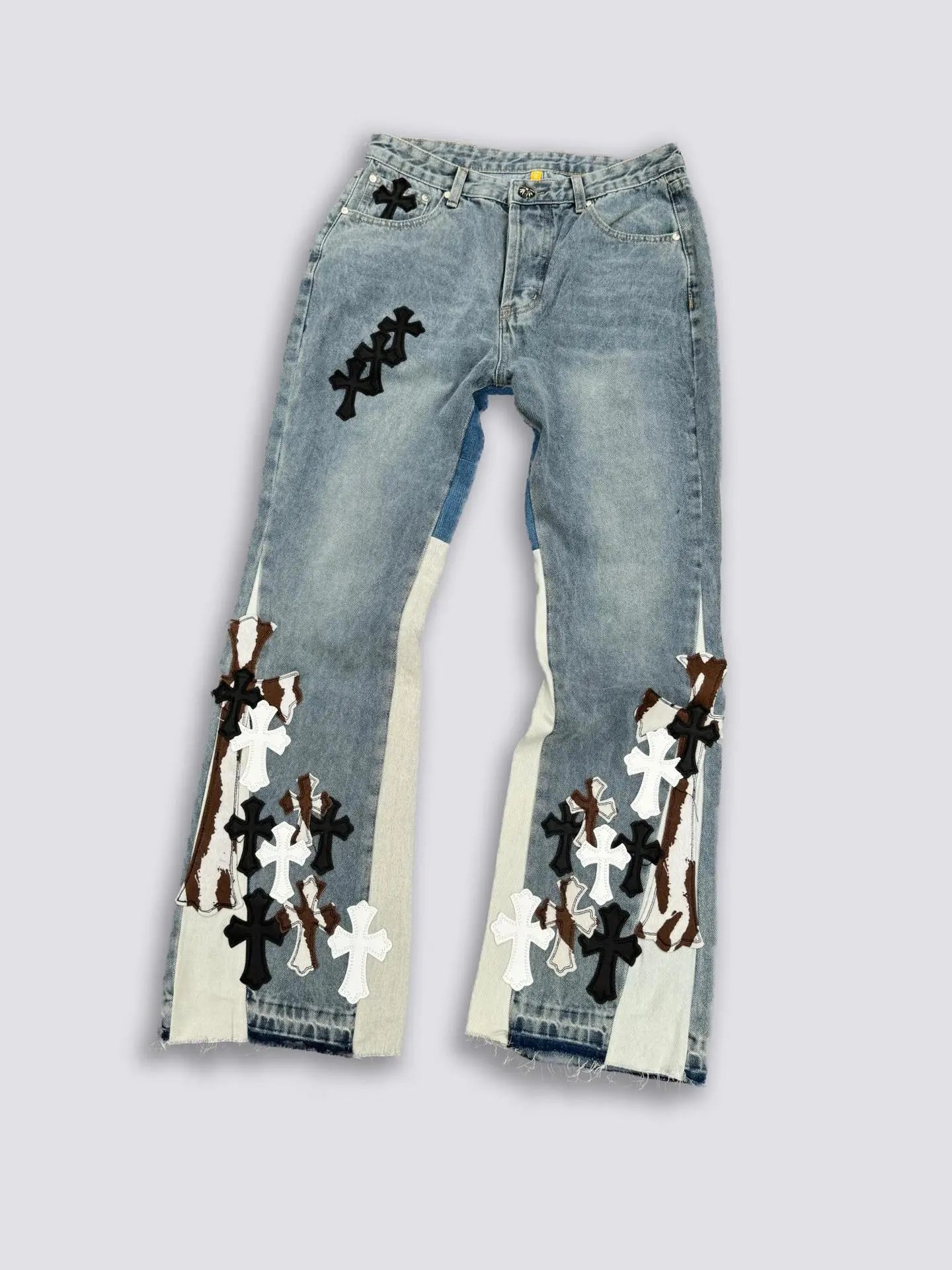 Gallery Dept. Jeans Distressed patchwork and paint-splatter designs — GA004