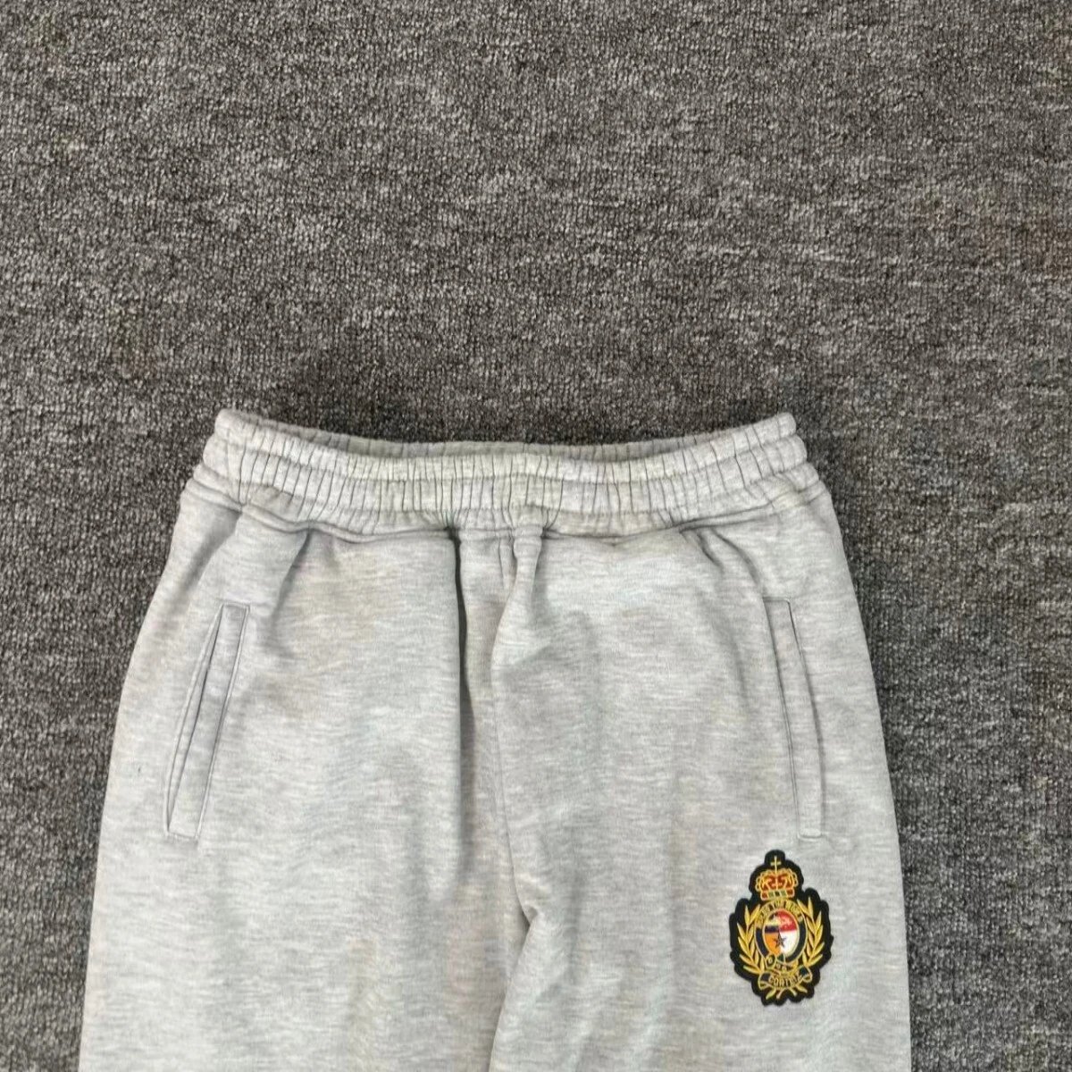 Burberry Logo-Embroidered Heather Gray Sweatpants - 26