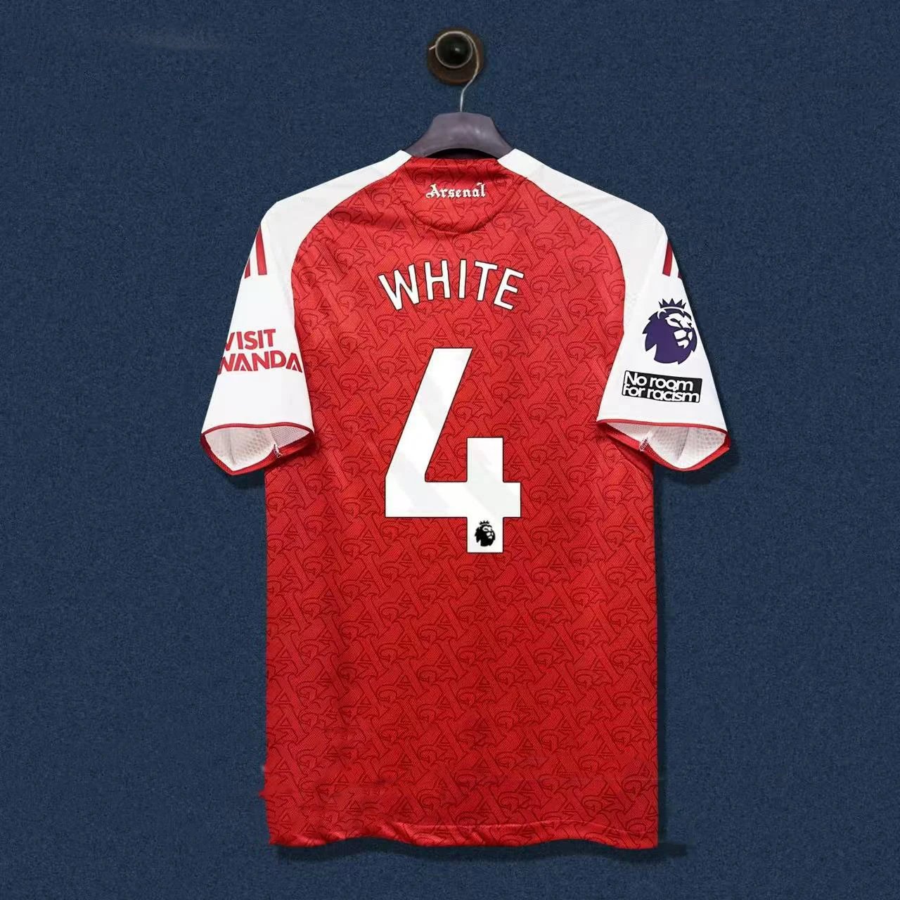 Arsenal FC 2023-24 Champions League Third Kit White Burgundy Jersey - 5
