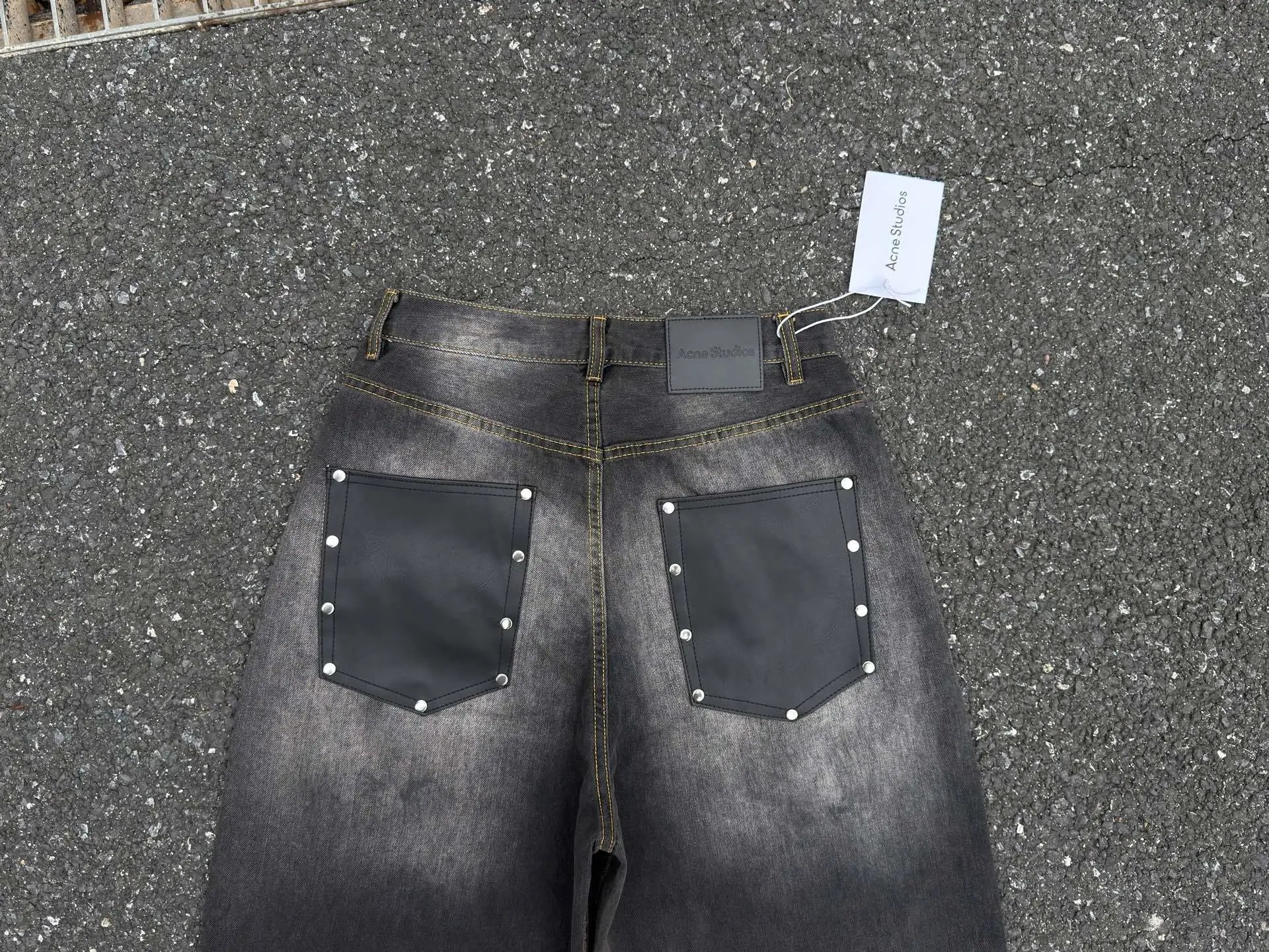Acne Studios Wide-Leg Distressed Denim Jeans Blue - 26
