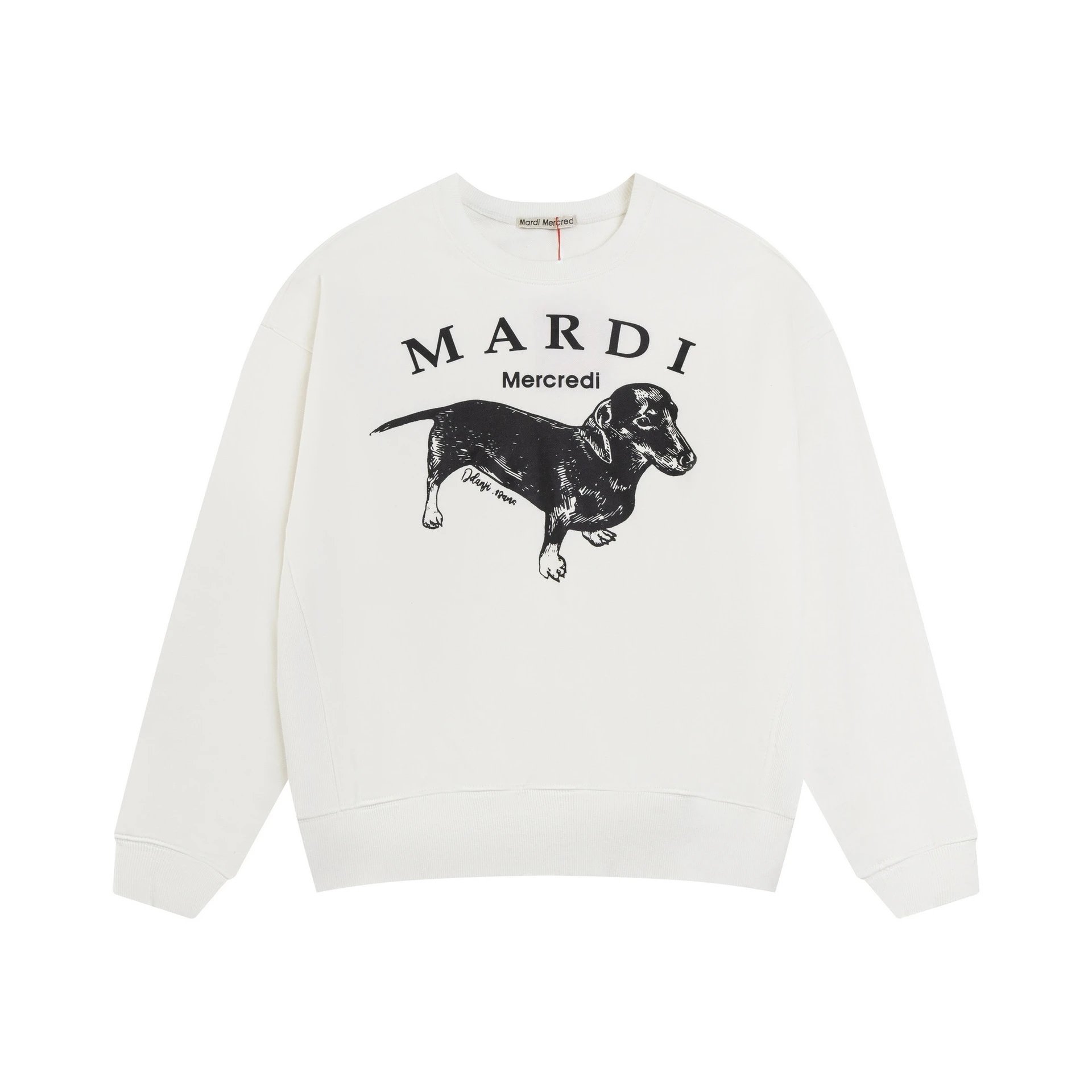 Mardi Mercredi Dachshund Graphic Gray Hoodie - 8
