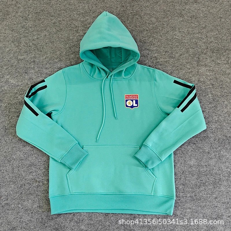 Olympique de Marseille Olympique Lyonnais Crest Hoodie White Hoodie - 7