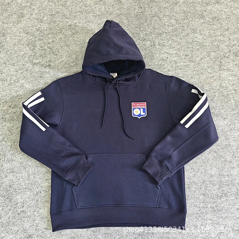 Olympique de Marseille Olympique Lyonnais Crest Hoodie White Hoodie - 10