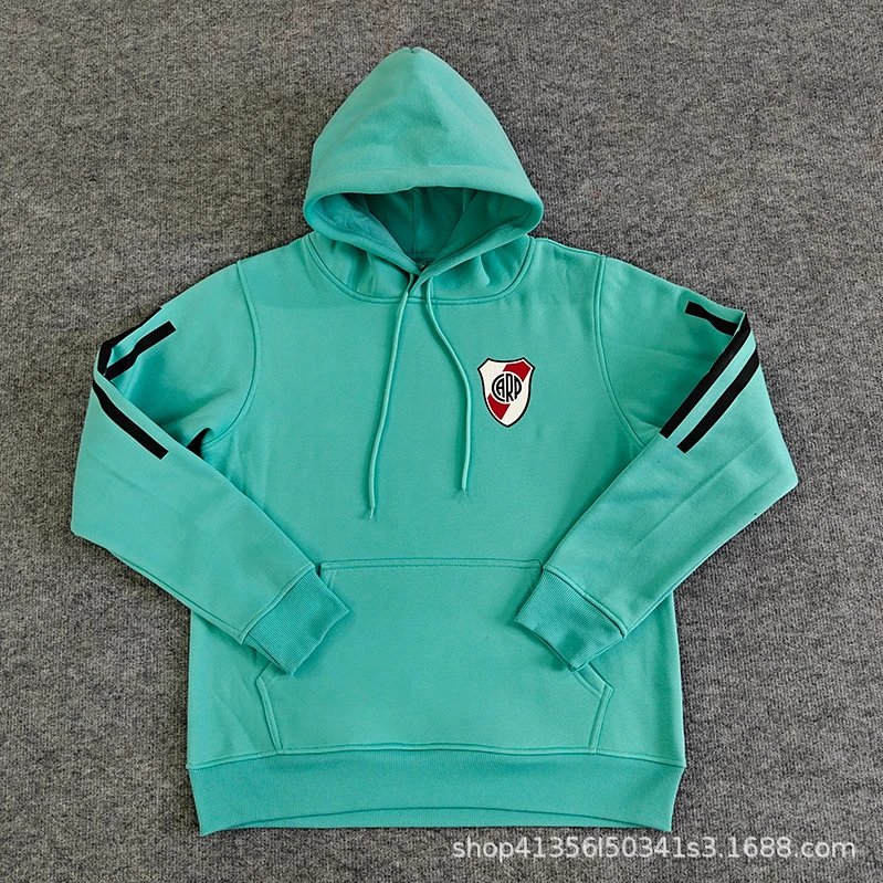 Design River Plate Yellow Hoodie with Club Crest and Stripe Sleeves Hoodie - 5