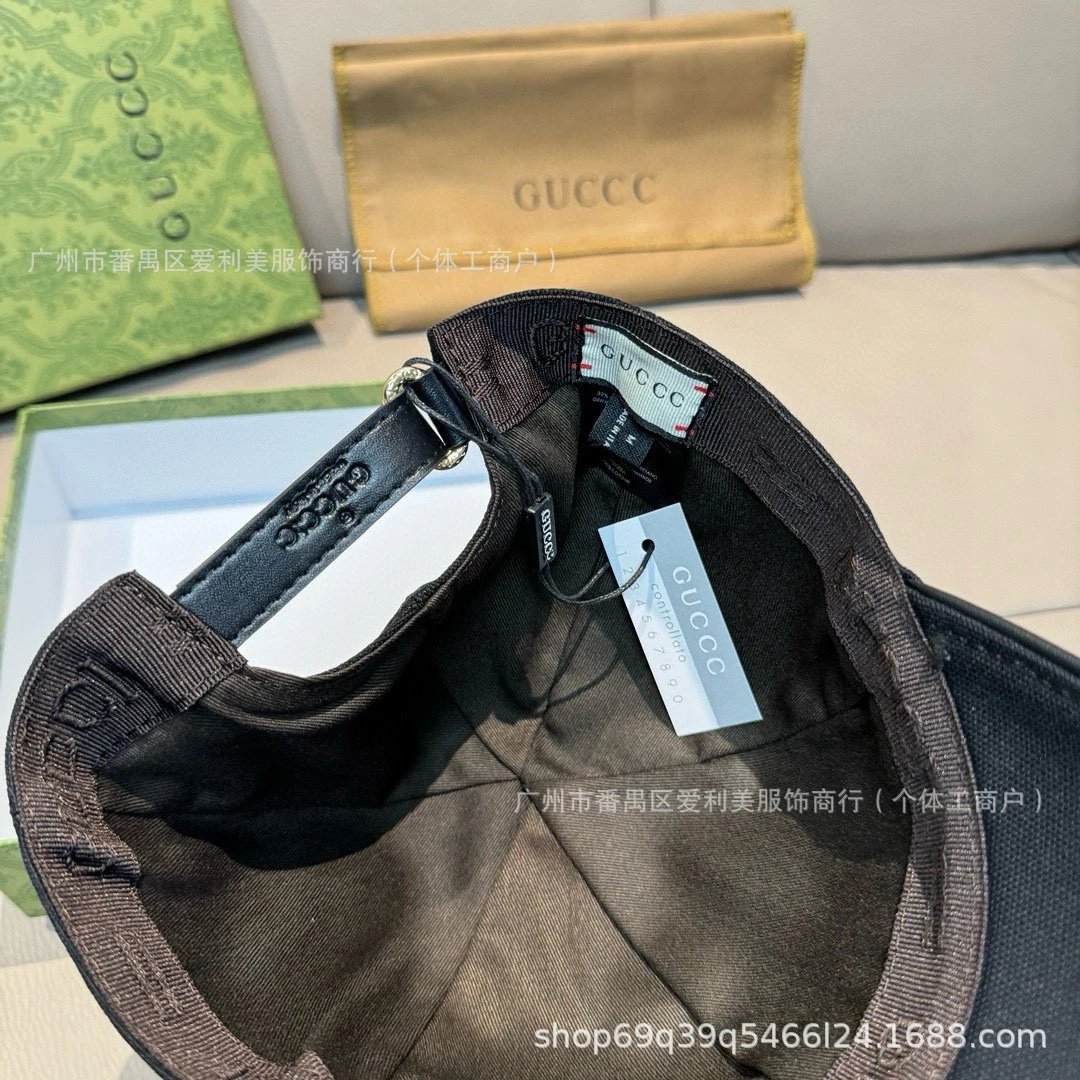 Gucci Logo Embroidered Black Baseball Cap - 9